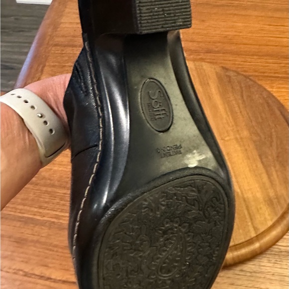 Sofft Madrid Black Leather Heeled Mules Size 7 Comfortable Classic Slip-On Shoes - Picture 8 of 16